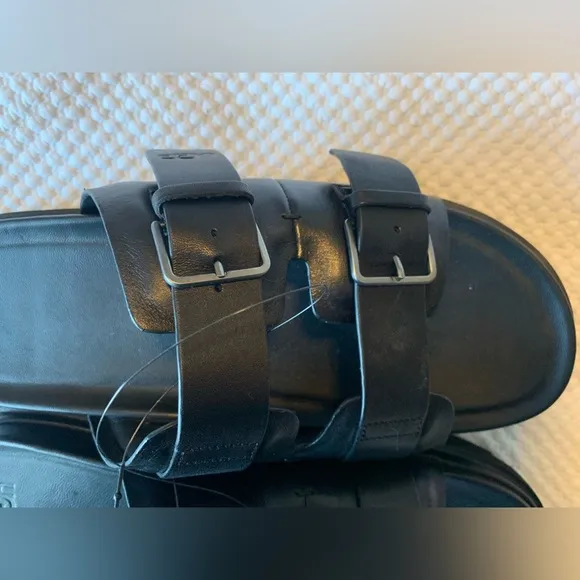 🔥NWT🔥 UGG Men's Capitola Buckle Leather Sandals - Black -Size 13