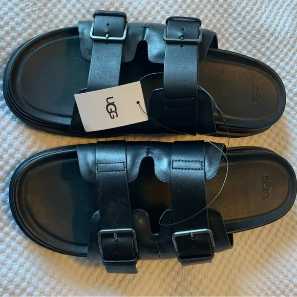 🔥NWT🔥 UGG Men's Capitola Buckle Leather Sandals - Black -Size 13