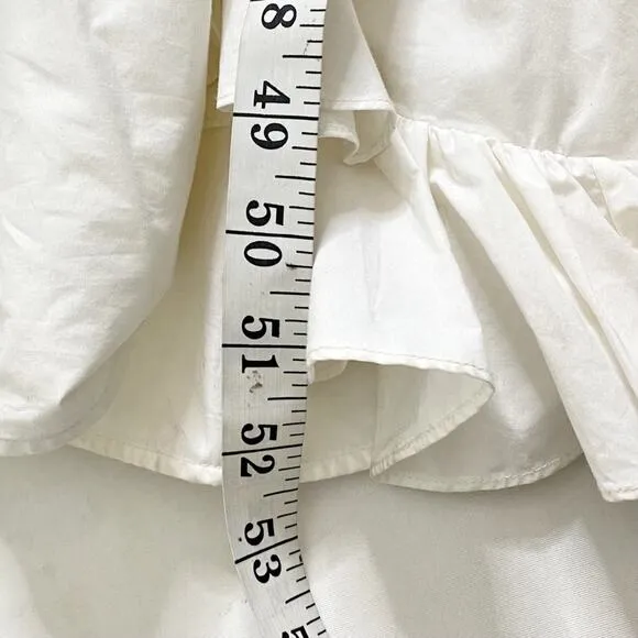 NWT Ulla Johnson Imogen Ruffle Asymmetrical Cotton Dress in Blanc White Size 0