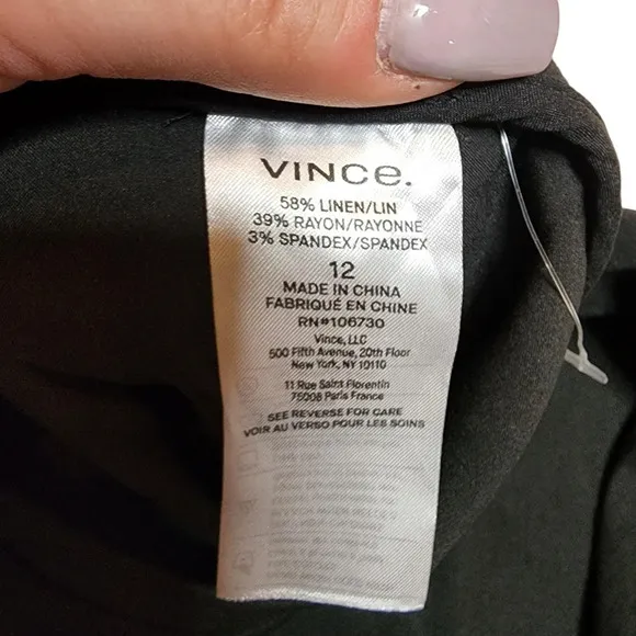 NWT Vince linen blend flounce black shorts