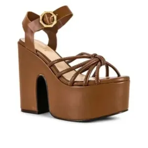 NWT women’s SCHULTZ Mahi Cutout New Caramelo block heel sandals sz 8.5