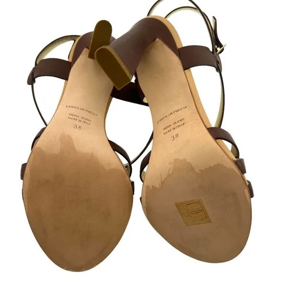 NWT Dsquared2 Women’s Brown Leather Stiletto Heel Sandals US 8 | Made in Italy
