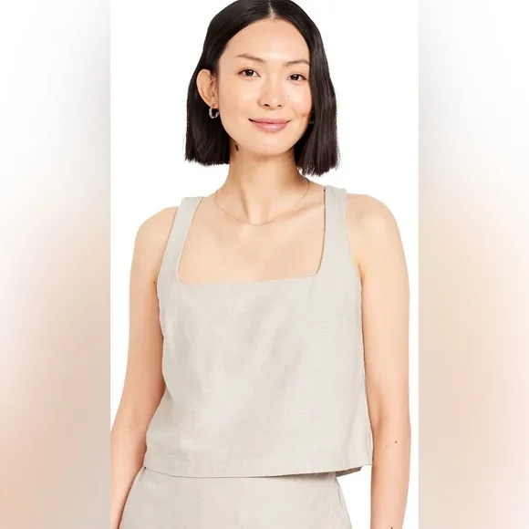 NWTS💓GAP OLD NAVY L💓 LINEN TOP AND MINI SKORT BUNDLE SQUARE NECK WRAP SKIRT SET