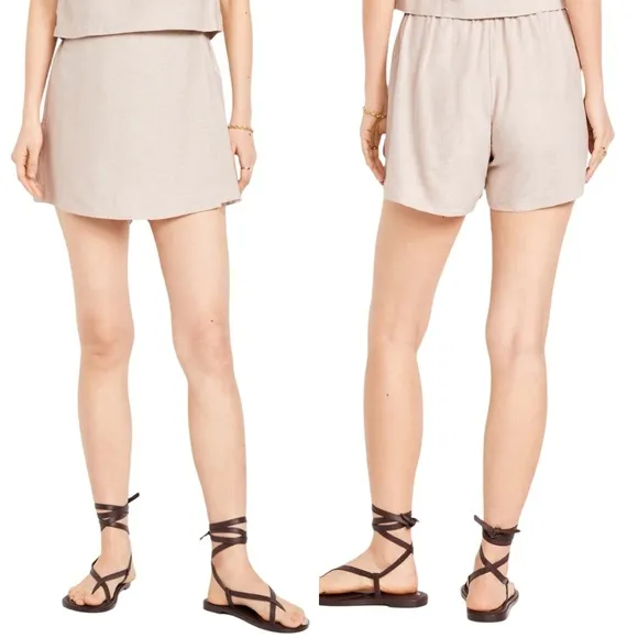NWTS💓GAP OLD NAVY L💓 LINEN TOP AND MINI SKORT BUNDLE SQUARE NECK WRAP SKIRT SET