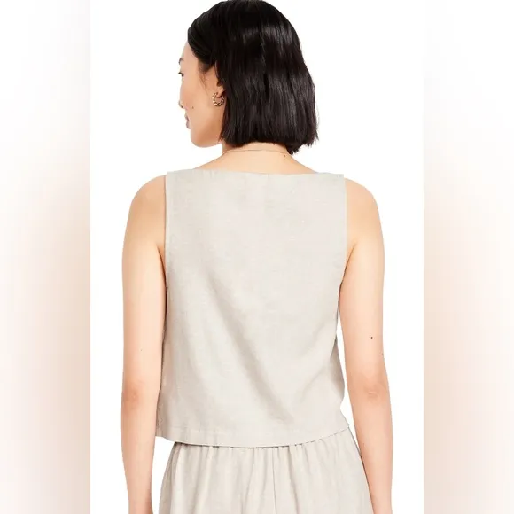 NWTS💓GAP OLD NAVY L💓 LINEN TOP AND MINI SKORT BUNDLE SQUARE NECK WRAP SKIRT SET