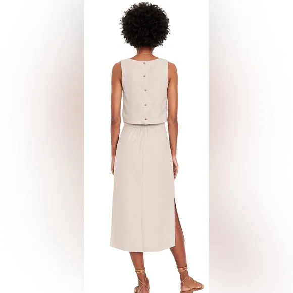 NWTS💓GAP OLD NAVY XL💓LINEN BUTTON BACK TOP WITH MIDI SKIRT BUNDLE SIDE SLIT