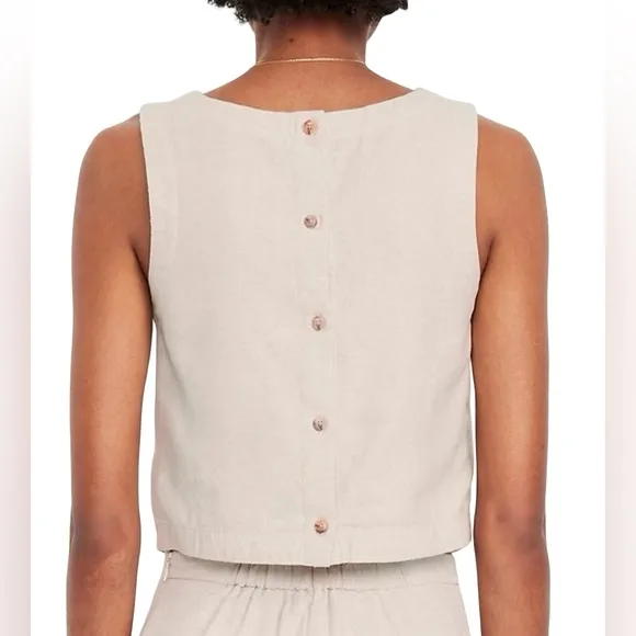 NWTS💓GAP OLD NAVY XL💓LINEN BUTTON BACK TOP WITH MIDI SKIRT BUNDLE SIDE SLIT