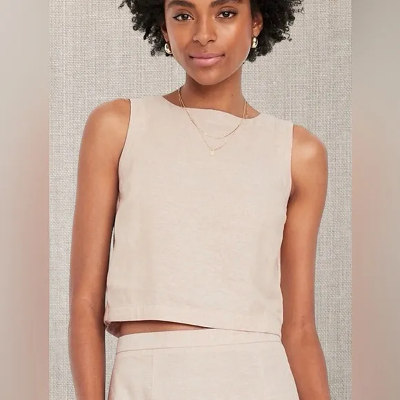 NWTS💓GAP OLD NAVY XL💓LINEN BUTTON BACK TOP WITH MIDI SKIRT BUNDLE SIDE SLITS