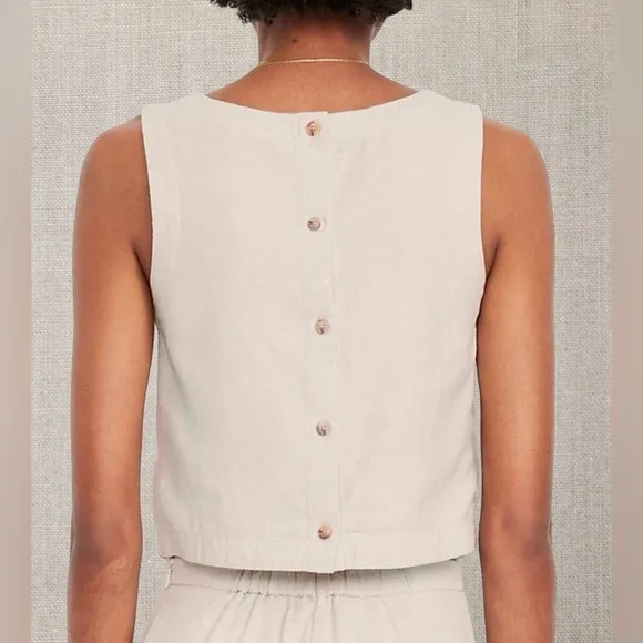 NWTS💓GAP OLD NAVY XL💓LINEN BUTTON BACK TOP WITH MIDI SKIRT BUNDLE SIDE SLITS