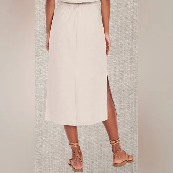 NWTS💓GAP OLD NAVY XL💓LINEN BUTTON BACK TOP WITH MIDI SKIRT BUNDLE SIDE SLITS