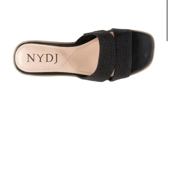 NYDJ  Black Jute Platform Slide Sandals -Raizy size 6M