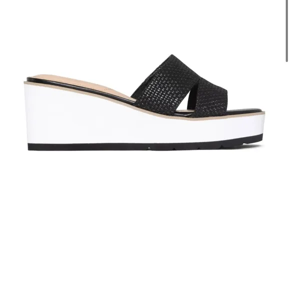 NYDJ  Black Jute Platform Slide Sandals -Raizy size 6M