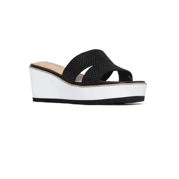 NYDJ  Black Jute Platform Slide Sandals -Raizy size 6M