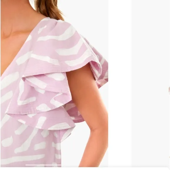 Oliphant Zebra Lilac Flirty V-Neck Dress