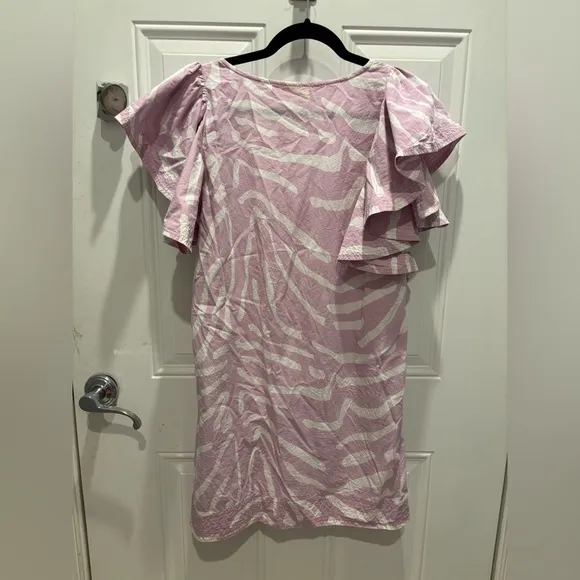 Oliphant Zebra Lilac Flirty V-Neck Dress