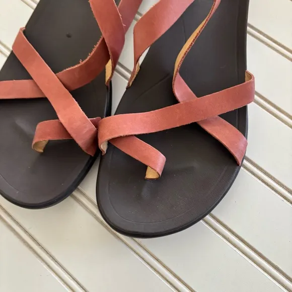 OluKai Brown Sandals with Strappy Design and Adjustable Buckle