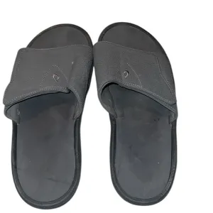 Olukai Dark Gray Leather Men Slides Size 12