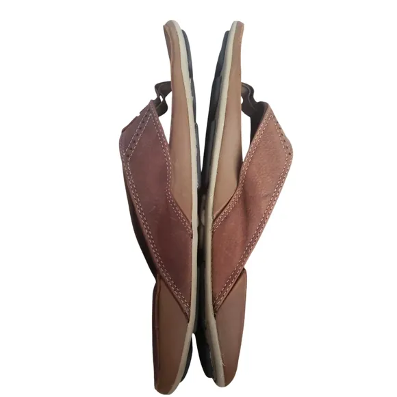 OluKai Sandals Men's Brown Rum Nui 11 Tommy Bahama Nubuck Leather Flip Flops