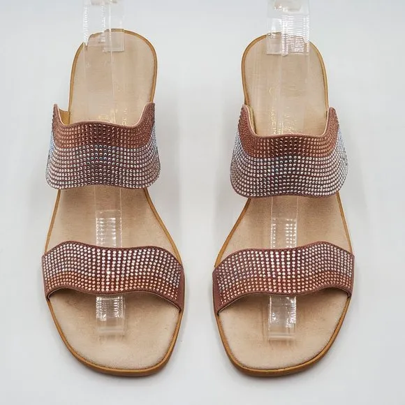 Onex Rhinestone Block Heel Sandals