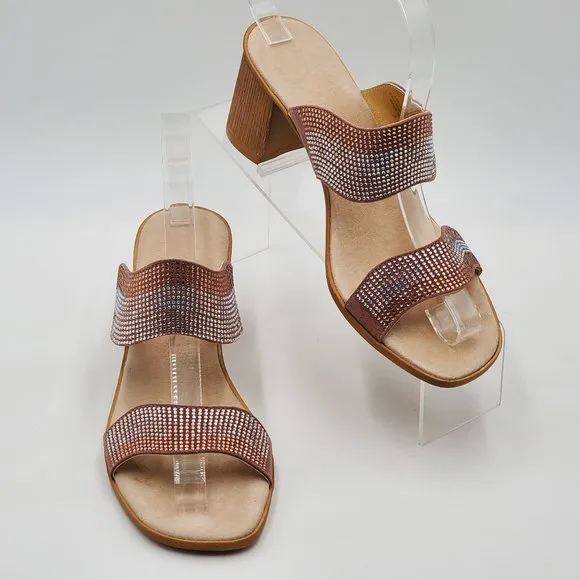 Onex Rhinestone Block Heel Sandals