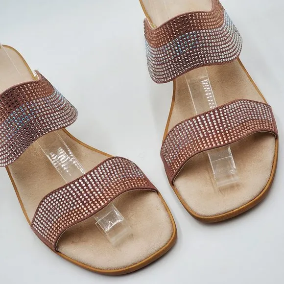 Onex Rhinestone Block Heel Sandals