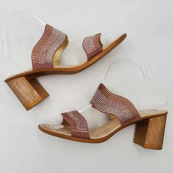 Onex Rhinestone Block Heel Sandals