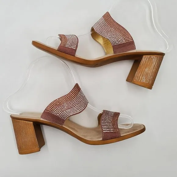 Onex Rhinestone Block Heel Sandals