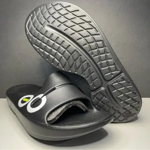 OOFOS Black Sandals with Thick Sole and Adjustable Closure Size 9M or 11W