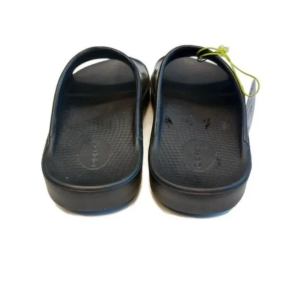 OOFOS Ooahh Luxe Recovery Slide Pool Sandal Black Mens Size 11 Womens Size 13