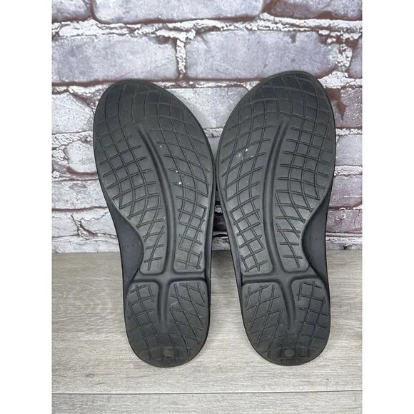 OOFOS OOahh Recovery Black Rubber Slip On Lightweight Sandals Men Sz 12M US/45EU