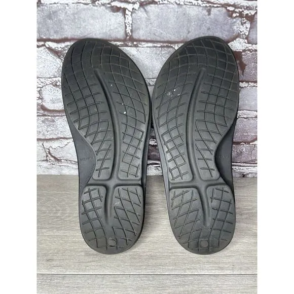 OOFOS OOahh Recovery Black Rubber Slip On Lightweight Sandals Men Sz 12M US/45EU