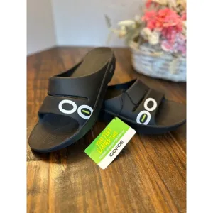 OOFOS OOahh Sport Slide Black Sandals Recovery Comfort Mens 9 Womens 11