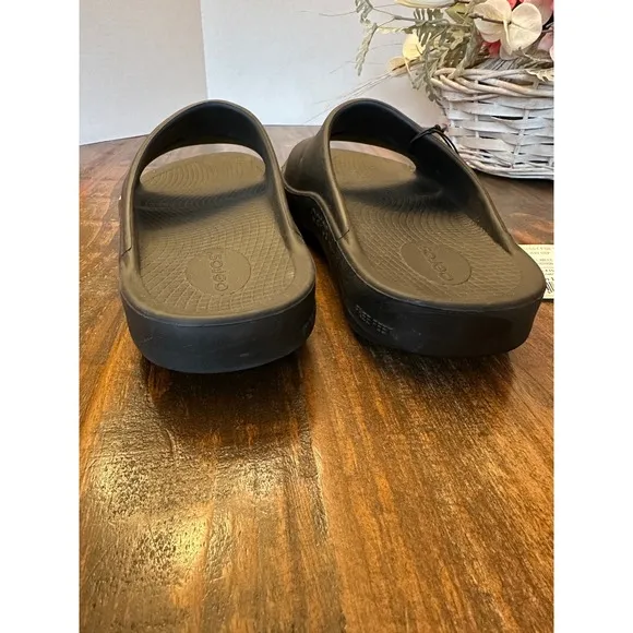 OOFOS OOahh Sport Slide Black Sandals Recovery Comfort Mens 9 Womens 11