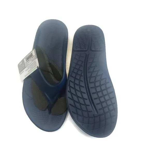 OOFOS Ooriginal Recovery Slide Pool Sandal Mens Size 12 Womens Size 14 Navy Blue