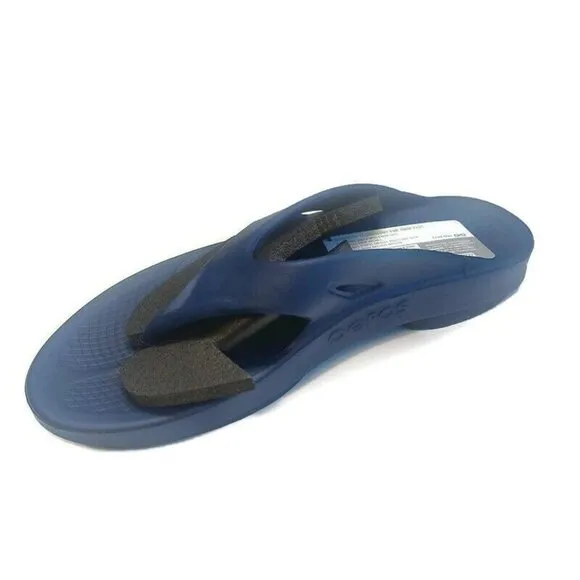 OOFOS Ooriginal Recovery Slide Pool Sandal Mens Size 12 Womens Size 14 Navy Blue