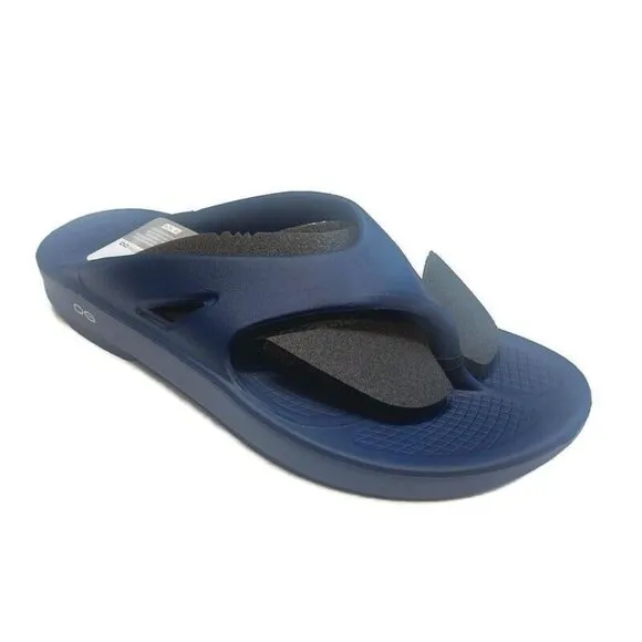 OOFOS Ooriginal Recovery Slide Pool Sandal Mens Size 12 Womens Size 14 Navy Blue