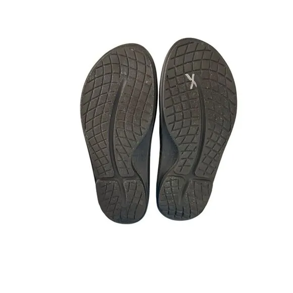 Oofos Ooahh Unisex Black White Slip On Sport Slide Recovery Sandals Size M12 W14