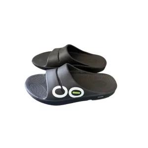 Oofos Ooahh Unisex Black White Slip On Sport Slide Recovery Sandals Size M12 W14