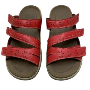 OrthoFeet Red Sahara Arch Support Orthotic Slide Sandals Women’s Size 8 Wide