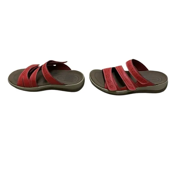 OrthoFeet Red Sahara Arch Support Orthotic Slide Sandals Women’s Size 8 Wide