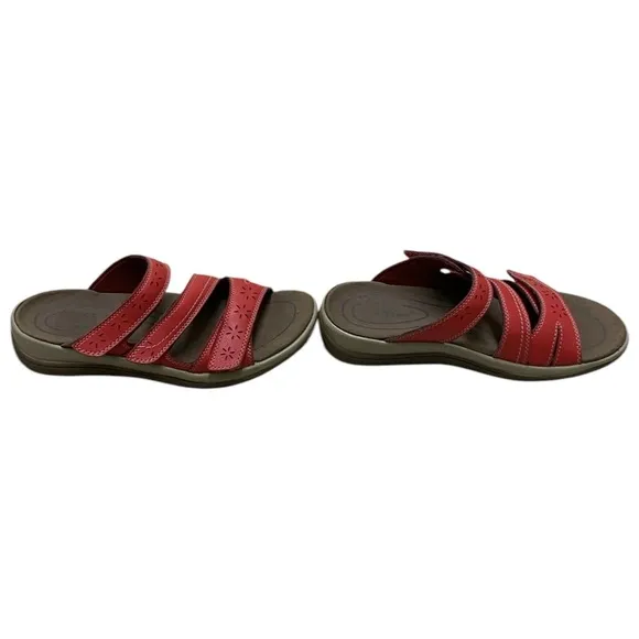 OrthoFeet Red Sahara Arch Support Orthotic Slide Sandals Women’s Size 8 Wide