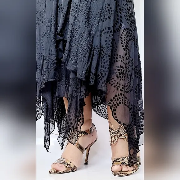 Oscar de la Renta Women's Luxury  Snakeskin Leather Heel Sandals IT38.5/US 8.5