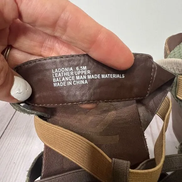 OTBT Taupe Laconia Leather Wedge Sandals