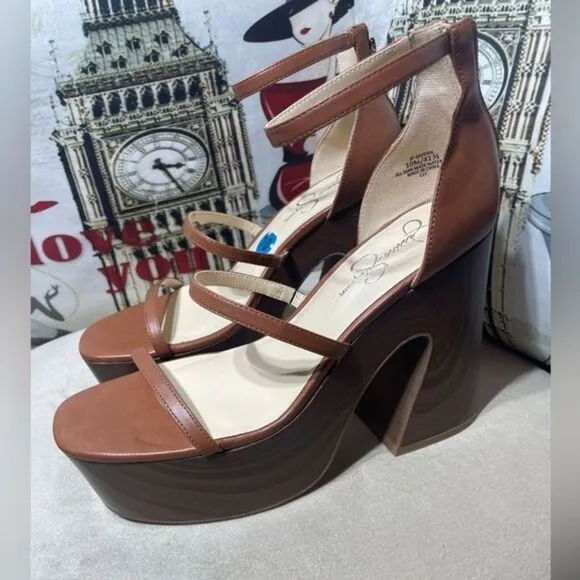 (P3)JESSICA SIMPSON‎ JP SAVERIA Platform Sandals. size 10/41.5