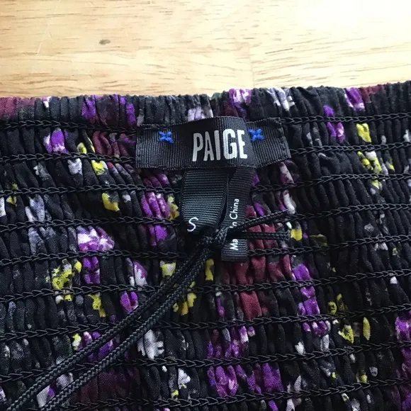PAIGE Black Floral Ditsy Michelada Square Neck Sleeveless Dress Size Small