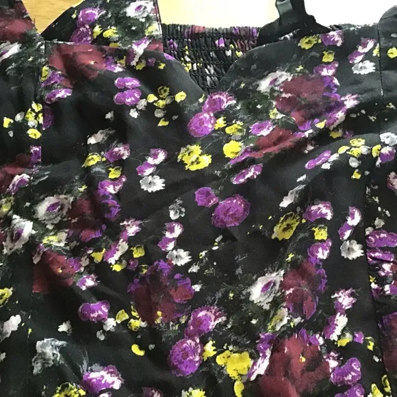PAIGE Black Floral Ditsy Michelada Square Neck Sleeveless Dress Size Small