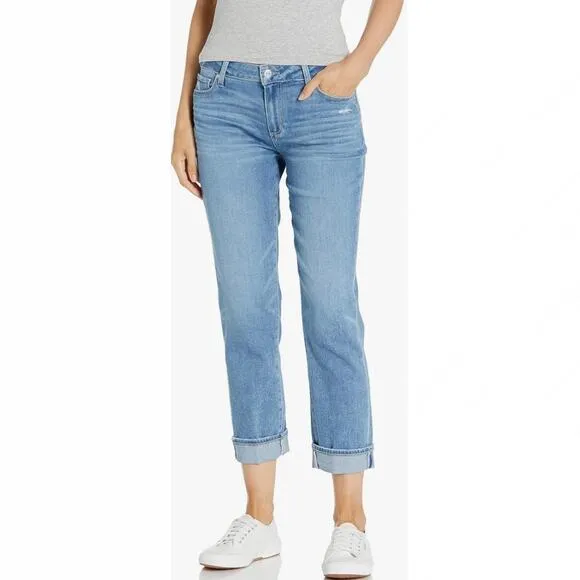 PAIGE Brigitte Boyfriend Jeans Size 25 Folk Light Blue Spring Summer Denim Vacay