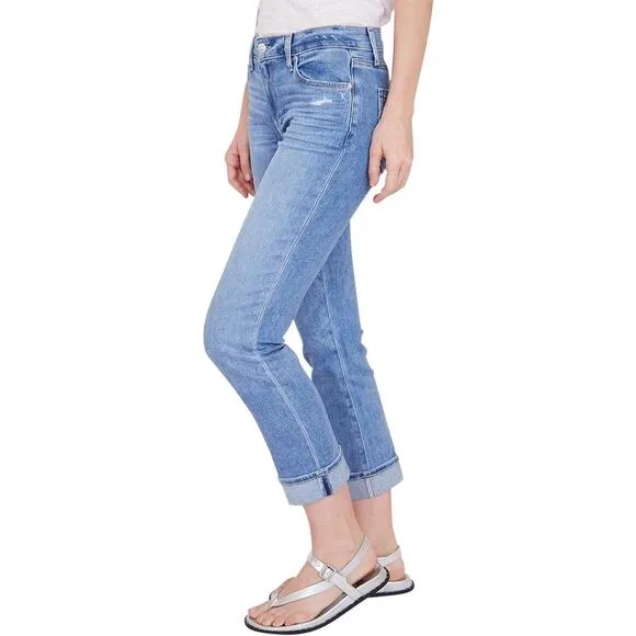 PAIGE Brigitte Boyfriend Jeans Size 25 Folk Light Blue Spring Summer Denim Vacay