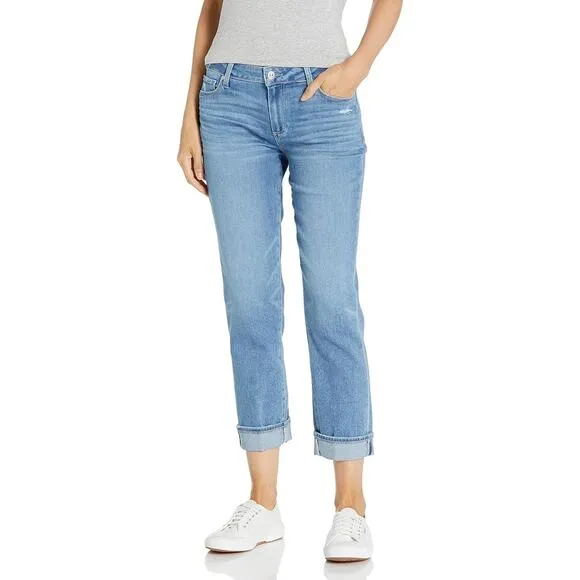PAIGE Brigitte Boyfriend Jeans Size 25 Folk Light Blue Spring Summer Denim Vacay