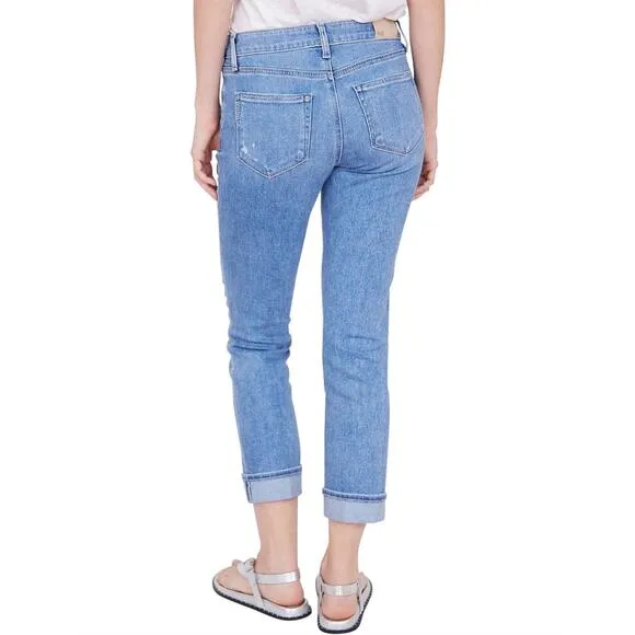 PAIGE Brigitte Boyfriend Jeans Size 25 Folk Light Blue Spring Summer Denim Vacay